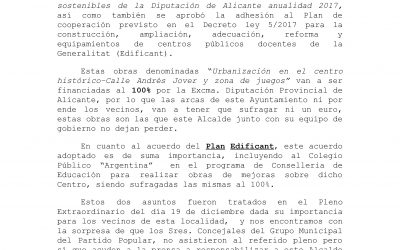 Nota aclaratoria del Alcalde de Benferri