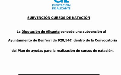 Subvención realización cursos de natación