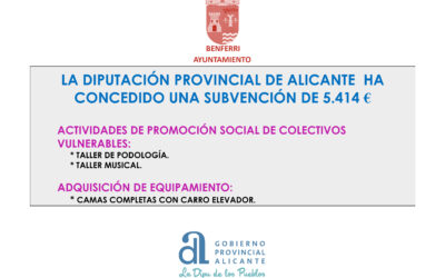 SUBVENCIÓN DIPUTACIÓN DE ALICANTE ACTIVIDADES DE PROMOCIÓN SOCIAL DE COLECTIVOS VULNERABLES